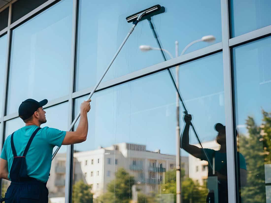 Fensterreinigung Gebäude außen München
