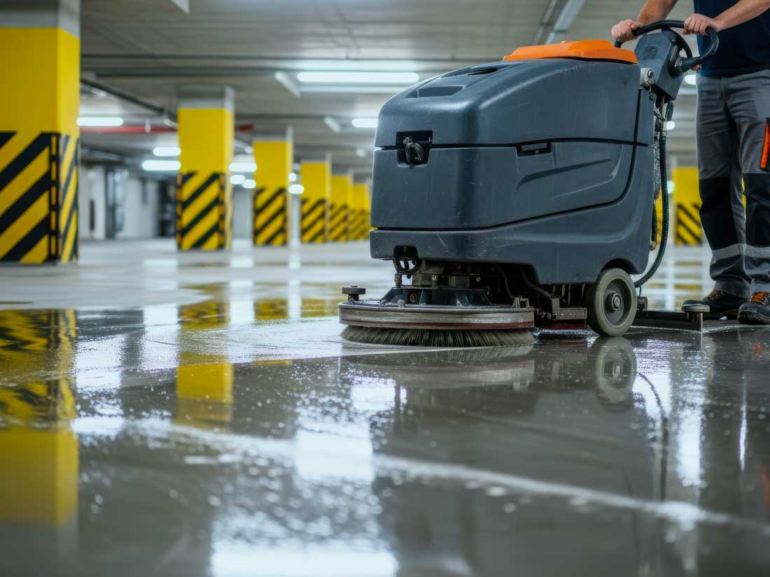 Tiefgaragenreinigung Bodenmaschine München